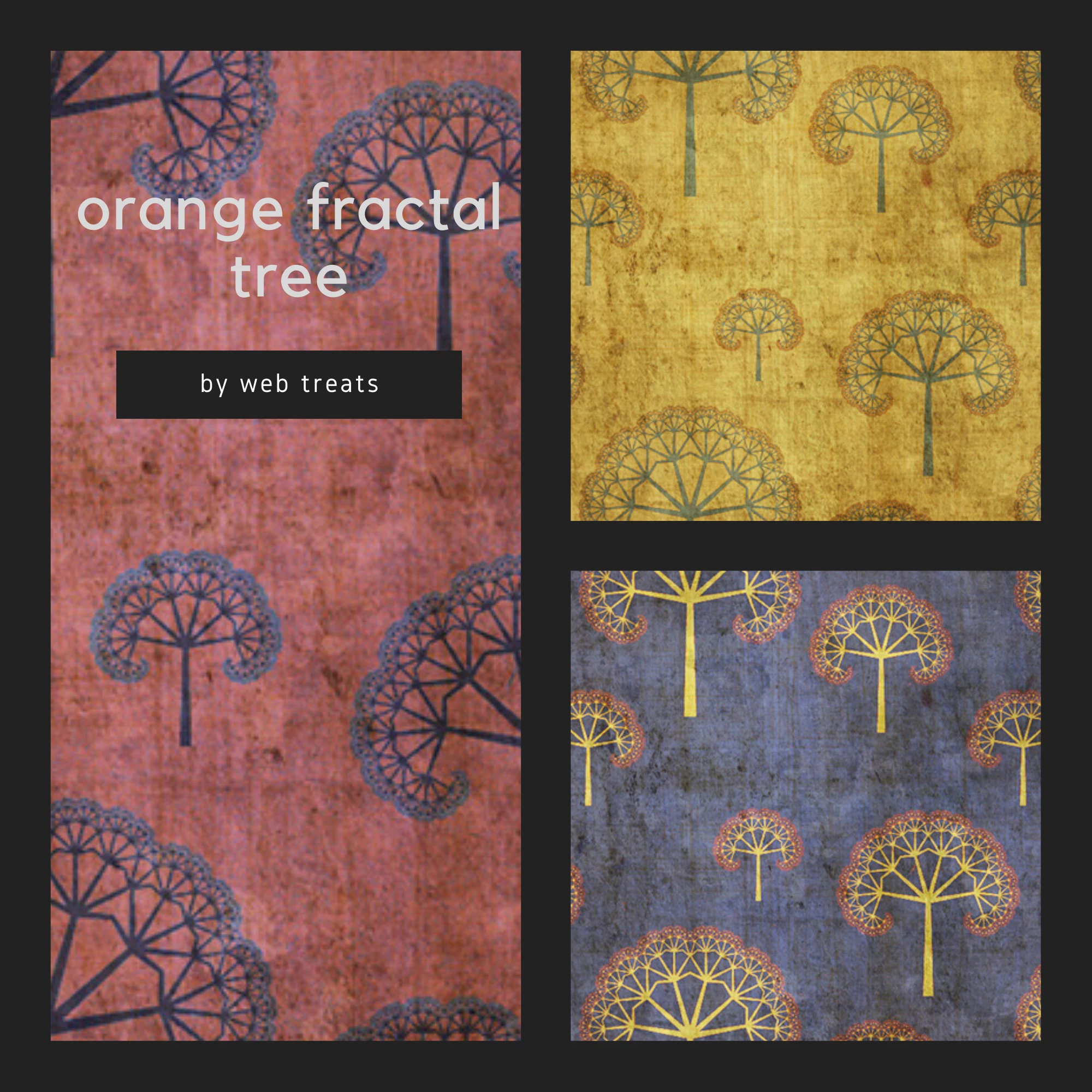 orange fractal tree textures